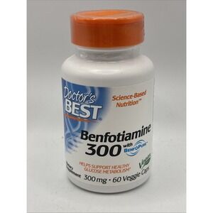 Doctor's Best Benfotiamine 300 Fat-Soluble Vitamin B-1 Thiamin 60 Capsules 02/27